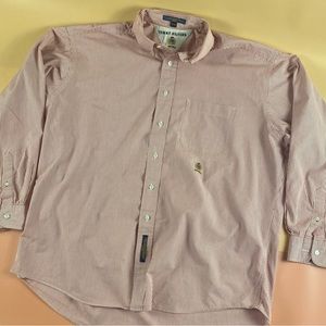 Tommy Hilfiger | Men’s All Cotton Button Down Logo Shirt Red/White | Size 17-35